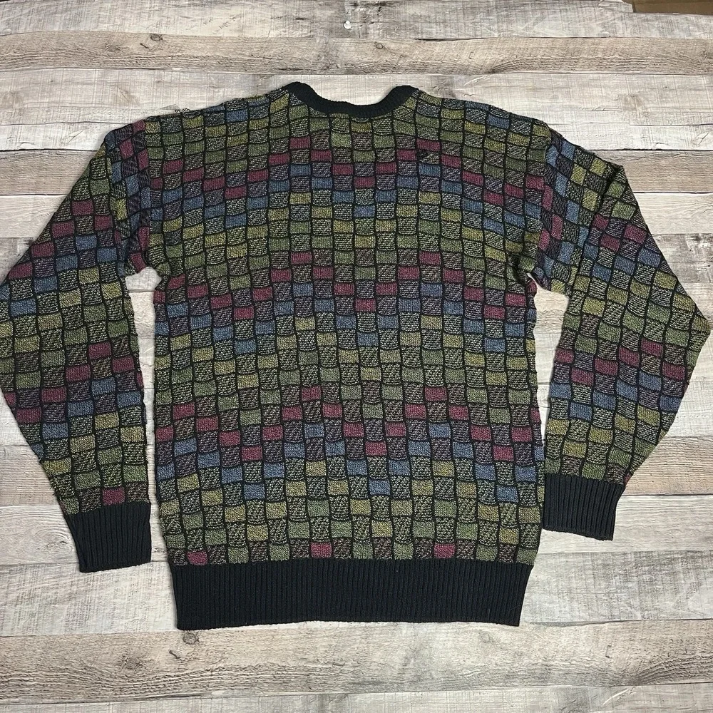 Alan Stuart Sweater Men's Size Large Vintage Knitted Geometric